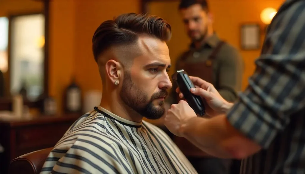 Disconnected Undercut with Wavy Low Taper Fade