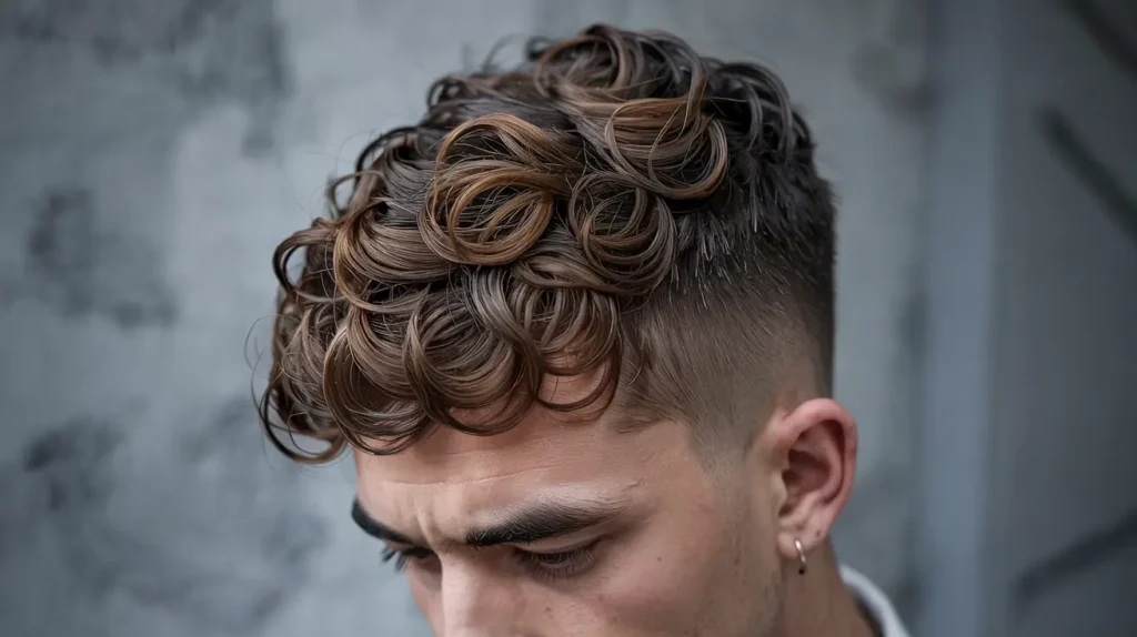 Full-bodied Wavy Top with Low Fade Sides