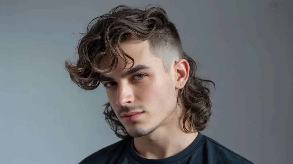 Disconnected wavy Hair Mullet with Wavy Top