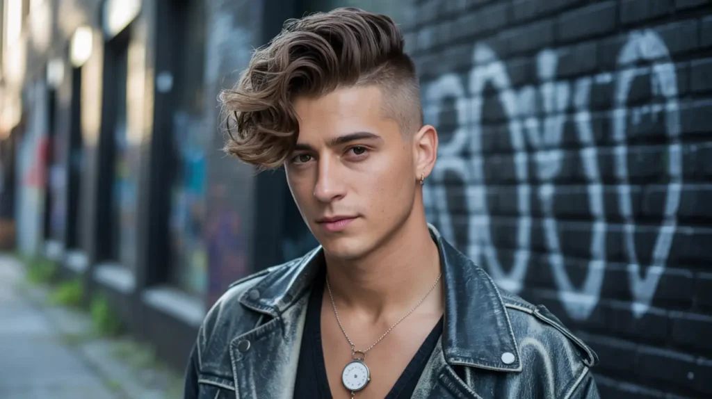 Wavy Hair Mullet with Undercut